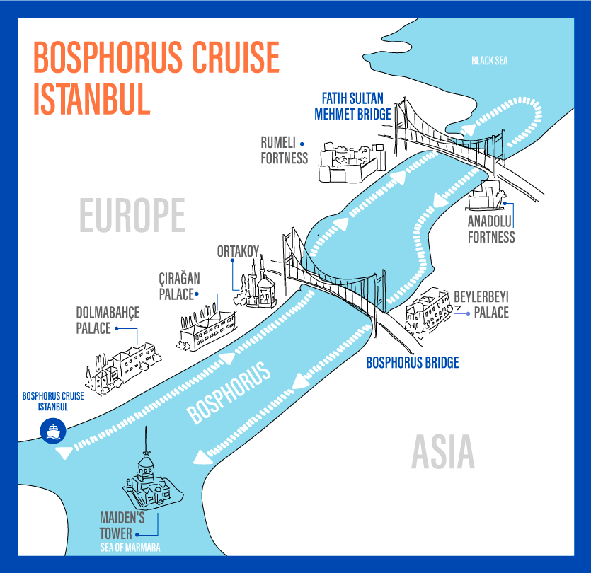 BOSPHORUS CRUISE ISTANBUL MAP